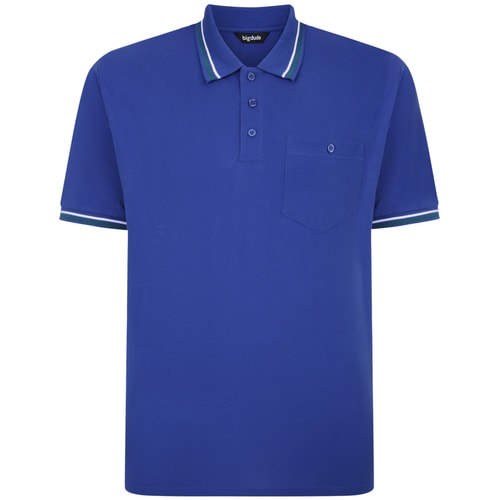 Bigdude Tipped Polo Shirt With Pocket Cobalt